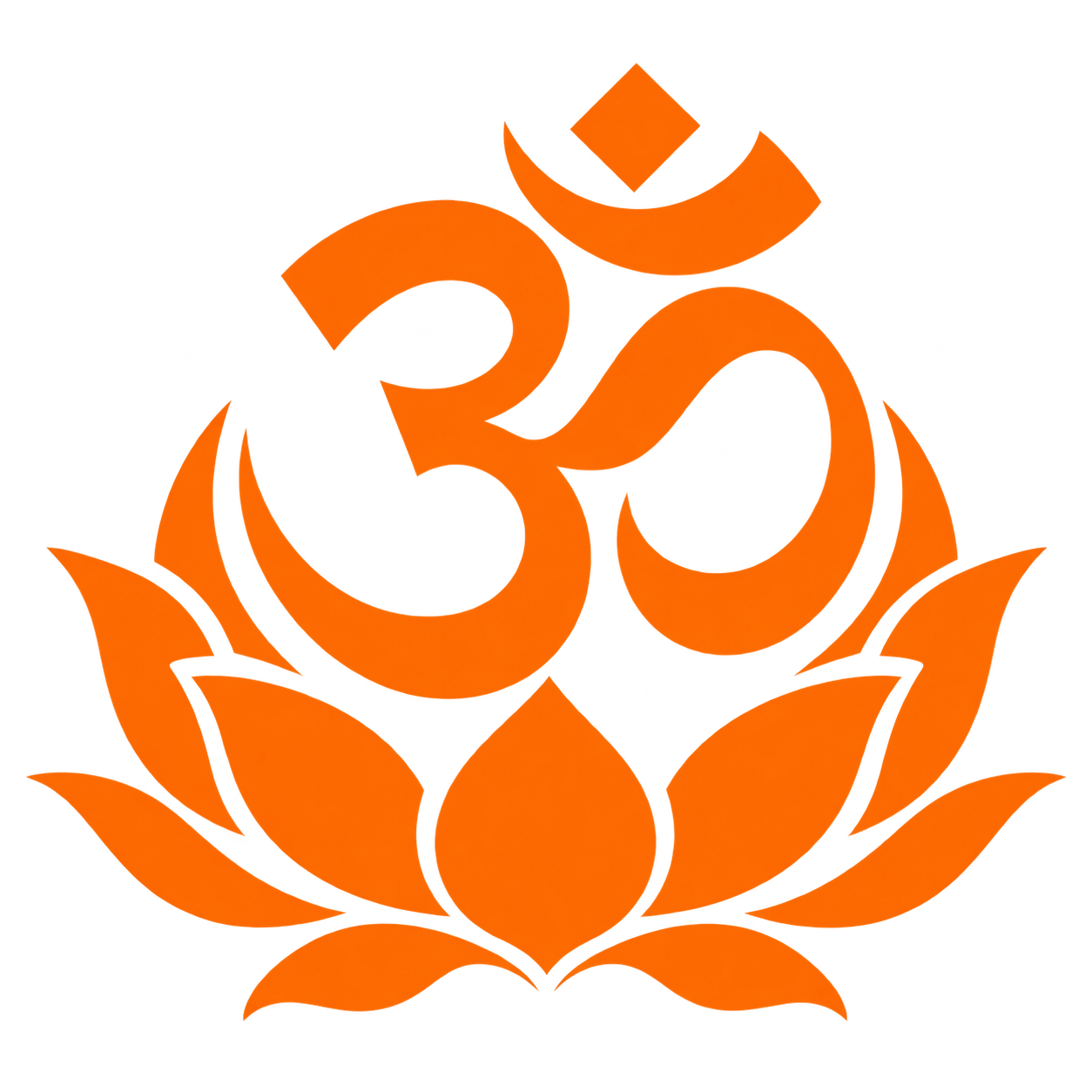 Saffron Aum and lotus emblem